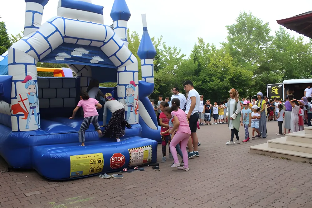 A large inflatable playground